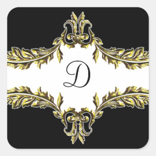 gold monogram envelope seal