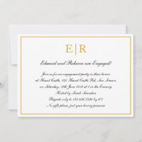 Gold Monogram Formal Engagement Party