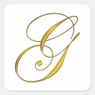 Gold Monogram G Envelope Seal Sticker