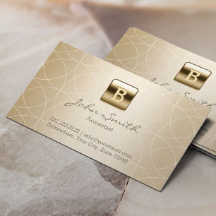 Gold Monogram Geo Patterns Accountant Business Card