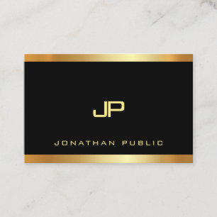 Gold Monogram Glamourous Plain Modern Luxe Perfect Business Card