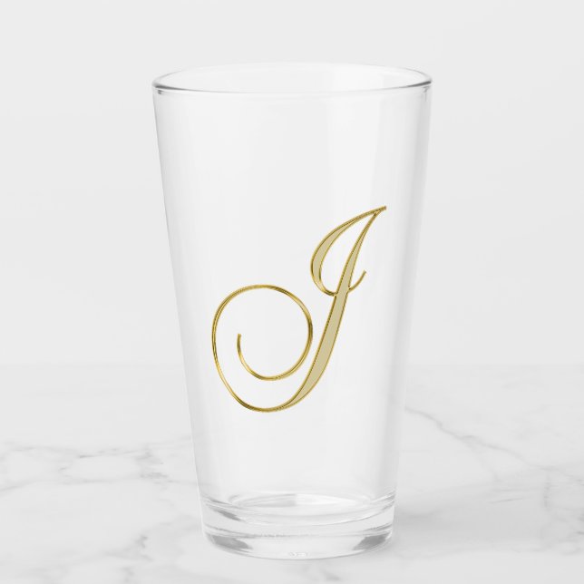 Gold Monogram I Glass (Front)