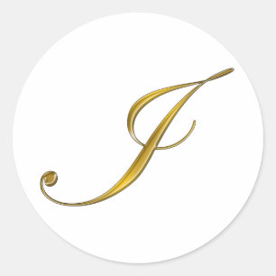 Gold Monogram I Seal Sticker