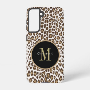 Gold Monogram Initial and Name On Black Gift Samsung Galaxy Case