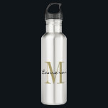 Gold Monogram Initial and Name Personalised 710 Ml Water Bottle<br><div class="desc">Gold Monogram Initial and Name Personalised</div>