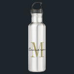 Gold Monogram Initial and Name Personalised 710 Ml Water Bottle<br><div class="desc">Gold Monogram Initial and Name Personalised</div>