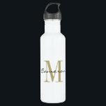 Gold Monogram Initial and Name Personalised  710 Ml Water Bottle<br><div class="desc">Gold Monogram Initial and Name Personalised</div>