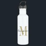 Gold Monogram Initial and Name Personalised  710 Ml Water Bottle<br><div class="desc">Gold Monogram Initial and Name Personalised</div>