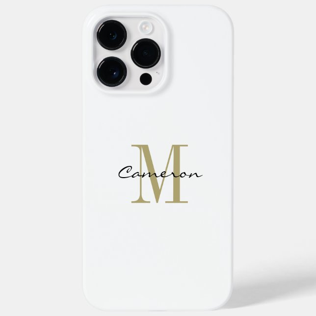 Gold Monogram Initial and Name Personalised Case-Mate iPhone Case (Back)