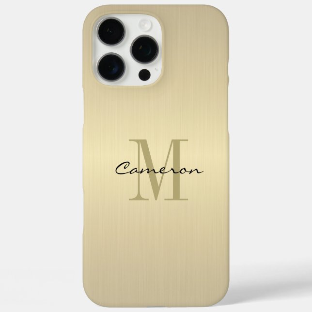 Gold Monogram Initial and Name Personalised  Case-Mate iPhone Case (Back)