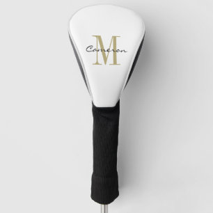 Gold Monogram Initial and Name Personalised Gift Golf Head Cover