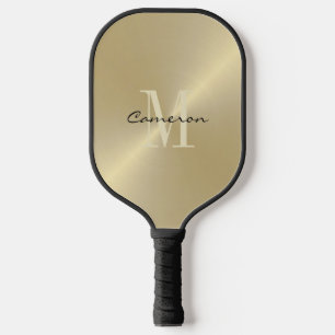 Gold Monogram Initial and Name Personalised Gold Pickleball Paddle