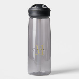 Gold Monogram Initial and Name Personalized Stainl Water Bottle