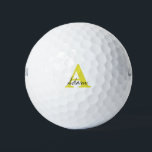 Gold Monogram Initial Custom Name Gift Fathers Day Golf Balls<br><div class="desc">Designed with custom text templates for monogrammed initial & custom name,  this makes a wonderful gift for father's day,  birthday,  wedding party favours etc!</div>
