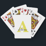 Gold Monogram Initial Custom Name Gift Fathers Day Playing Cards<br><div class="desc">Designed with custom text templates for monogrammed initial & custom name,  this makes a wonderful gift for father's day,  birthday,  wedding party favours etc!</div>