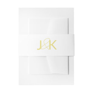 Gold Monogram Invitation Belly Band