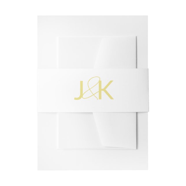 Gold Monogram Invitation Belly Band (Front Example)