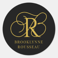 Gold Monogram Jewellery Designer Black Business Ca