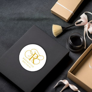 Gold Monogram Jewellery Designer  Classic Round Sticker