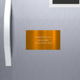 Gold monogram minimalist elegant magnetic business card