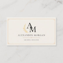 Gold Monogram Minimalist Modern Professional Busin