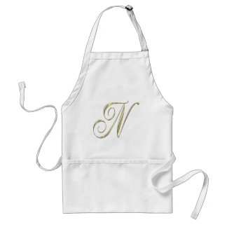 Gold monogram N initials merchandise Standard Apron