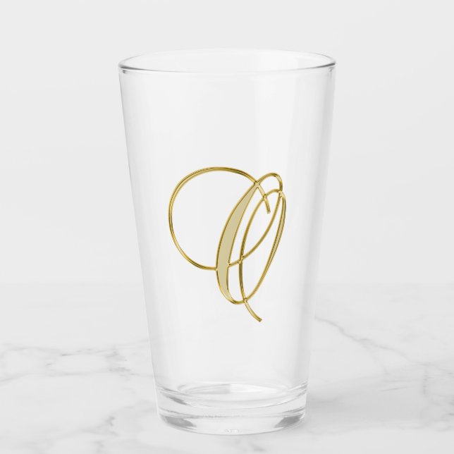 Gold Monogram O Glass (Front)