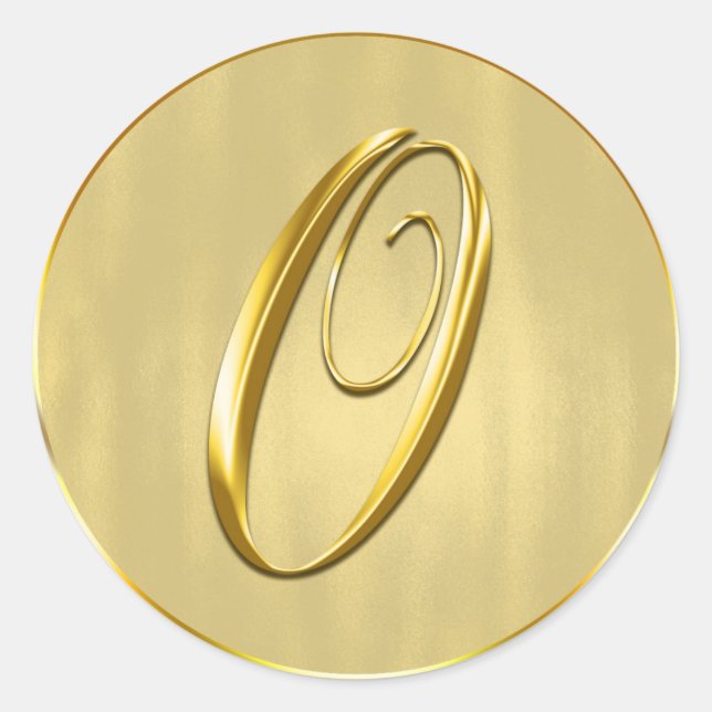 Gold Monogram O Seal Wedding Invitation Holiday (Front)