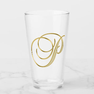 Gold Monogram P Glass
