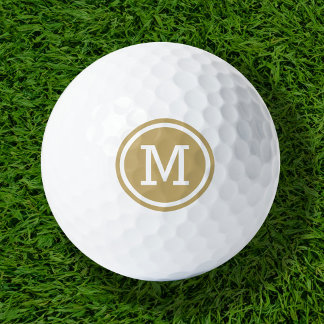Gold Monogram Personalised Golf Balls