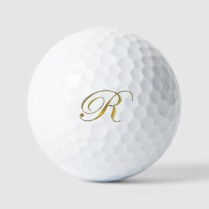Gold Monogram R Golf Balls