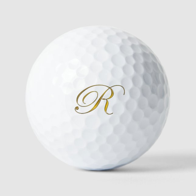 Gold Monogram R Golf Balls (Front)