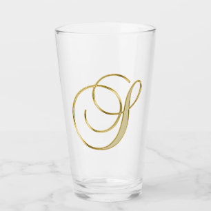 Gold Monogram S Glass