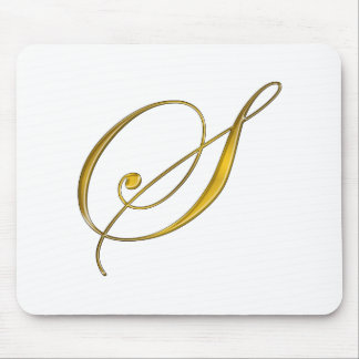 Gold Monogram S Mouse Pad