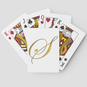 Gold Monogram S Playing Cards