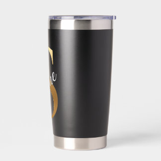 Gold Monogram S - Shine Motivational Black Tumbler
