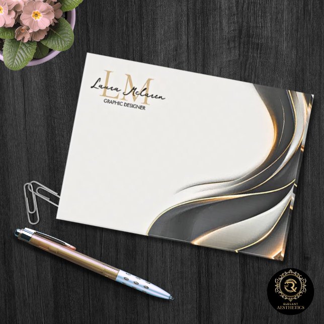 Gold Monogram Script Name Professional  Post-it Notes (Gold Monogram Script Name Professional Post-it Notes)