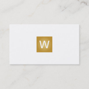 Gold Monogram Square Business Card