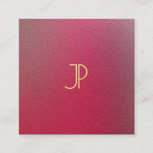 Gold Monogram Structured Textured Look Template Square Business Card