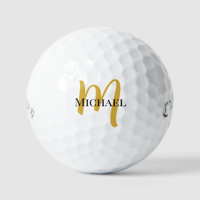 Gold Monogram Template Callaway Supersoft 12 Pack Golf Balls (Front)