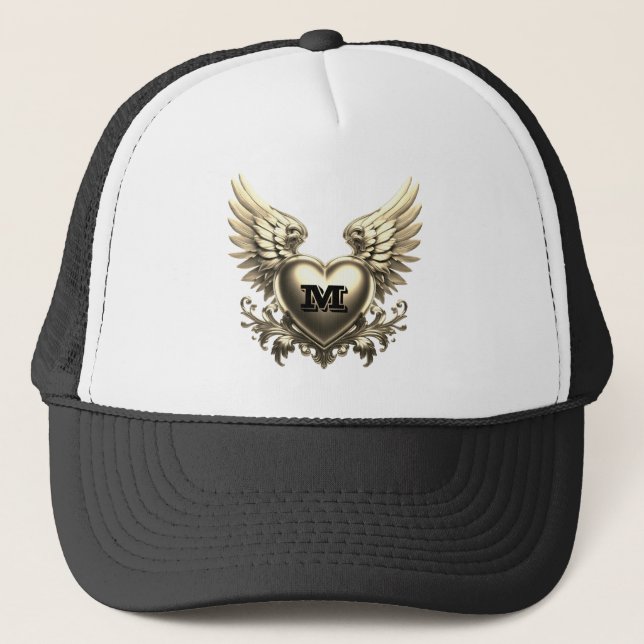 Gold Monogram Template  Trucker Hat (Front)