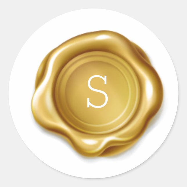 Gold Monogram Wax Melt Seal Metallic Look Sticker (Front)