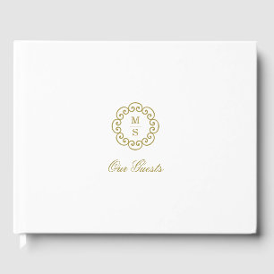 Gold Monogram Wedding Guest Book