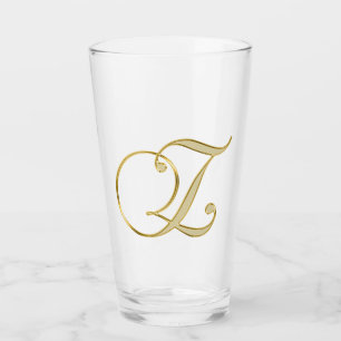 Gold Monogram Z Glass