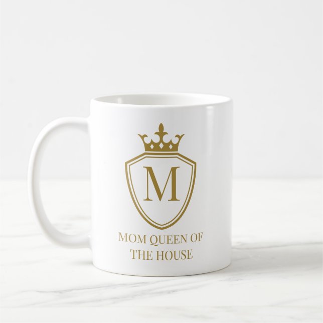 Gold monograme Queen of the house  Coffee Mug (Left)