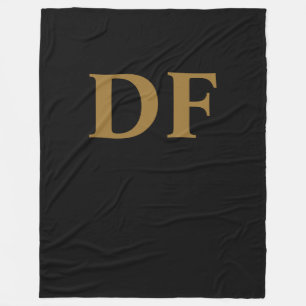 Gold Monogrammed Fleece Blanket