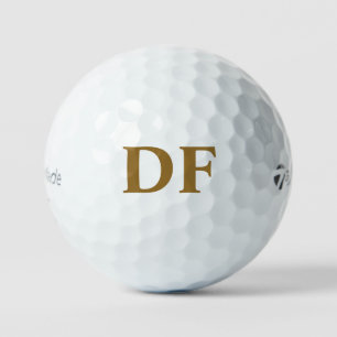 Gold Monogrammed Golf Balls