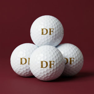 Gold Monogrammed Golf Balls