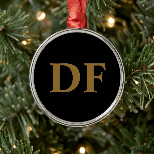 Gold Monogrammed Metal Ornament (Creator Uploaded)