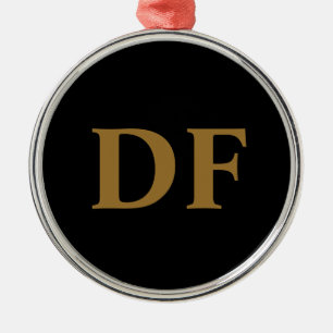 Gold Monogrammed Metal Ornament